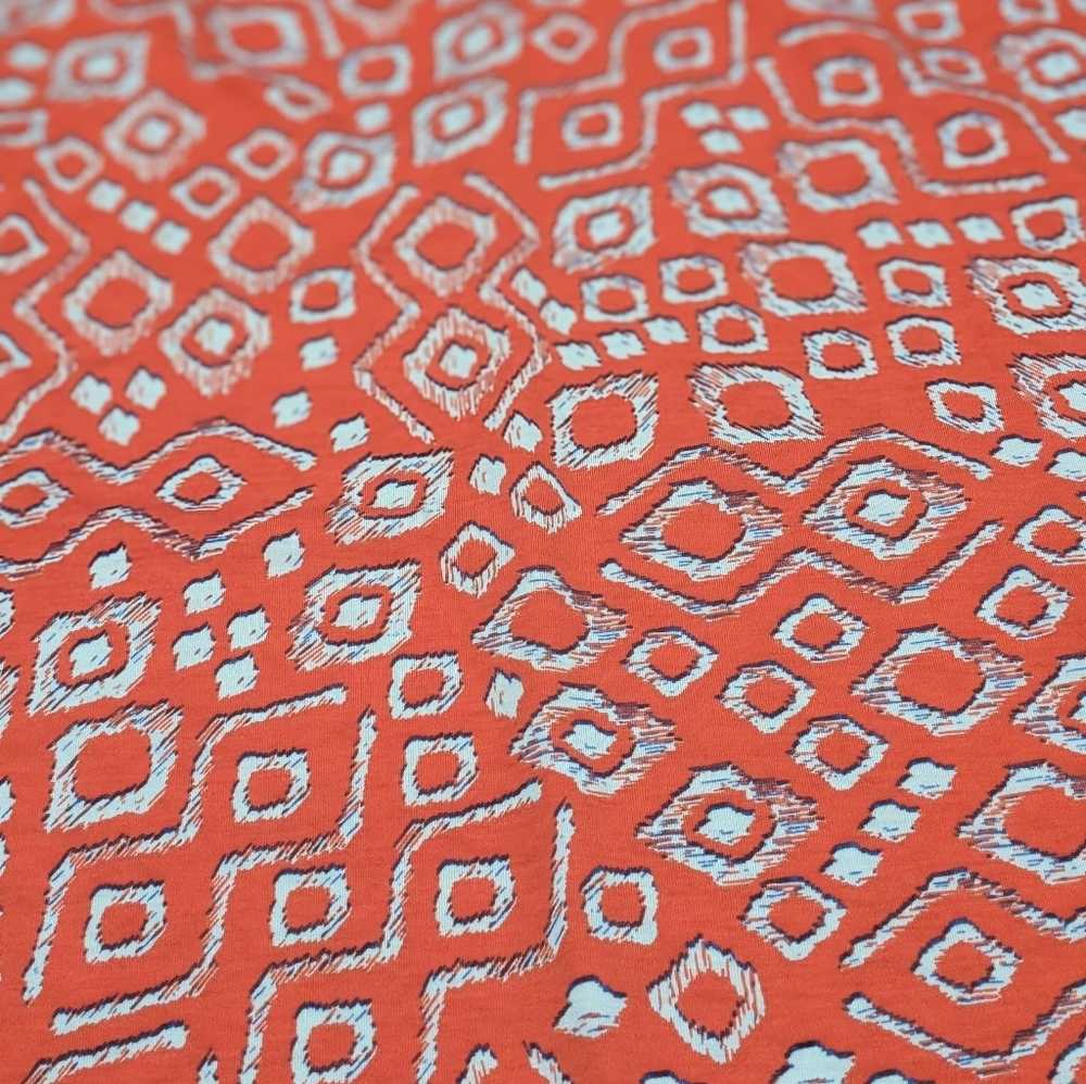 LuLaRoe Dani Maxi Dress XL NWOT Orange White Geometric Tribal Sleeveless Tank - Picture 4 of 8